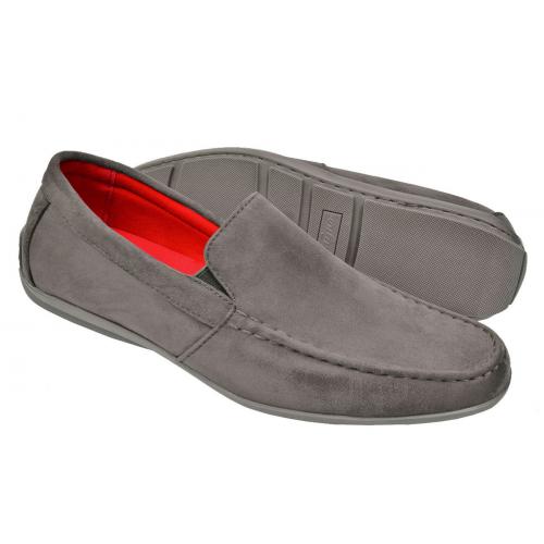 Tayno "Mirp" Grey Vegan Suede Moc Toe Driving Loafers