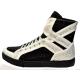 Fiesso White / Black Crystal Studded Microsuede High Top Sneakers FI2402