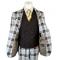 Statement "Cornila" Silver / Brown / Black Super 150's Wool Vested Modern Fit Suit