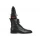 Paul Parkman Black Croco Print Embossed Genuine Leather Boots 12811-BLK.