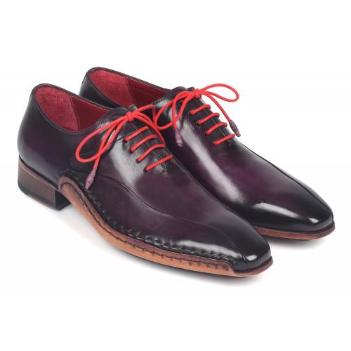Paul Parkman Purple Leather Oxfords Side Hand-Sewn Dress Shoes 018-PRP.
