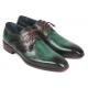 Paul Parkman Green Genuine Leather Medallion Toe Derby Shoes 6584-GRN