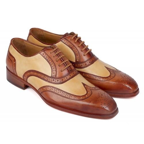 Paul Parkman Brown / Beige Genuine Leather Oxford Shoes 224BJ57