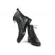 Paul Parkman Black Croco Print Embossed Genuine Leather Boots 12811-BLK.