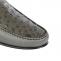 Lombardy Grey Genuine Quill Ostrich / Leather Penny Loafer Shoes ZLA040309.