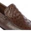 Lombardy Brown Genuine Quill Ostrich / Leather Penny Loafer Shoes ZLA040307.