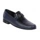 Lombardy Navy Genuine Crocodile / Leather Horsebit Loafer Shoes ZLA058210.