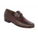 Lombardy Brown Genuine Quill Ostrich / Leather Horsebit Loafer Shoes ZLA050307.