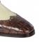 Lombardy Brown & Bone Genuine Crocodile / Leather Wingtip Dress Shoe ZLM018267.