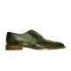 Belvedere "Napoli" Antique Emerald Genuine Exotic Ostrich / Calf-Skin Leather Oxford Shoes R33.