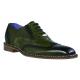 Belvedere "Napoli" Antique Emerald Genuine Exotic Ostrich / Calf-Skin Leather Oxford Shoes R33.