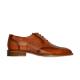 Belvedere "Napoli" Antique Camel Genuine Exotic Ostrich / Calf-Skin Leather Oxford Shoes R33.