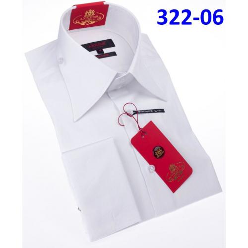 Axxess White Cotton Modern Fit Dress Shirt With Button Cuff 322-6.