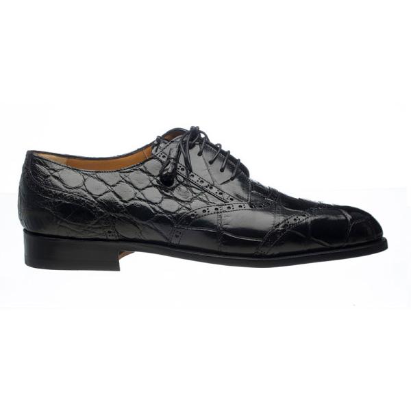 Ferrini 3673 Black Genuine Alligator Derby Wingtip Shoe. - $600.00 ...