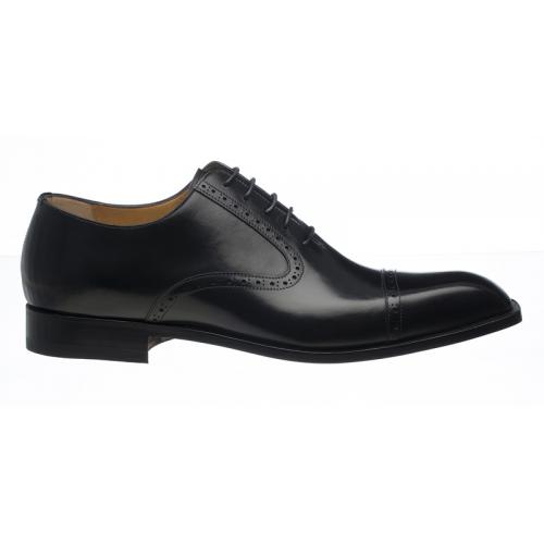 Ferrini 3922 Black Genuine French Calf Cape-Toe Shoes.