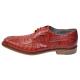 Belvedere "T-Rex" Red All-Over Genuine Hornback Crocodile Shoes With Eyes