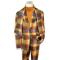 Thread & Stitch Mustard / Brown / Red Plaid Wool Modern Fit Suit / Scarf SLM681