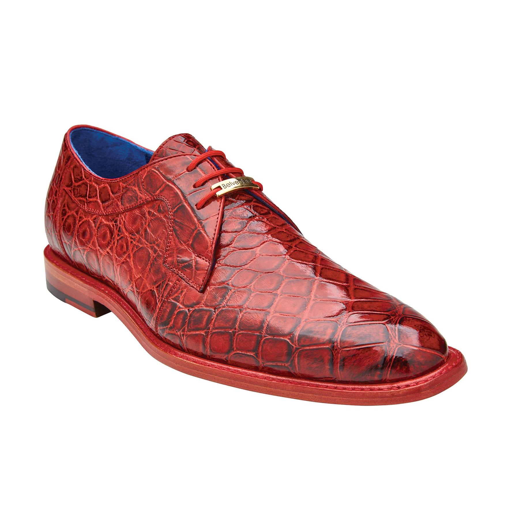 Belvedere Red Alligator Dress Shoes For Men | Upscale Menswear