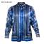 Prestige Royal Blue / Silver / Black Satin Medusa / Greek Design Shirt PR-256