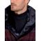 LCR Burgundy / Black / Grey Double Breasted Modern Fit Wool Blend 3/4 Sweater Jacket 6285