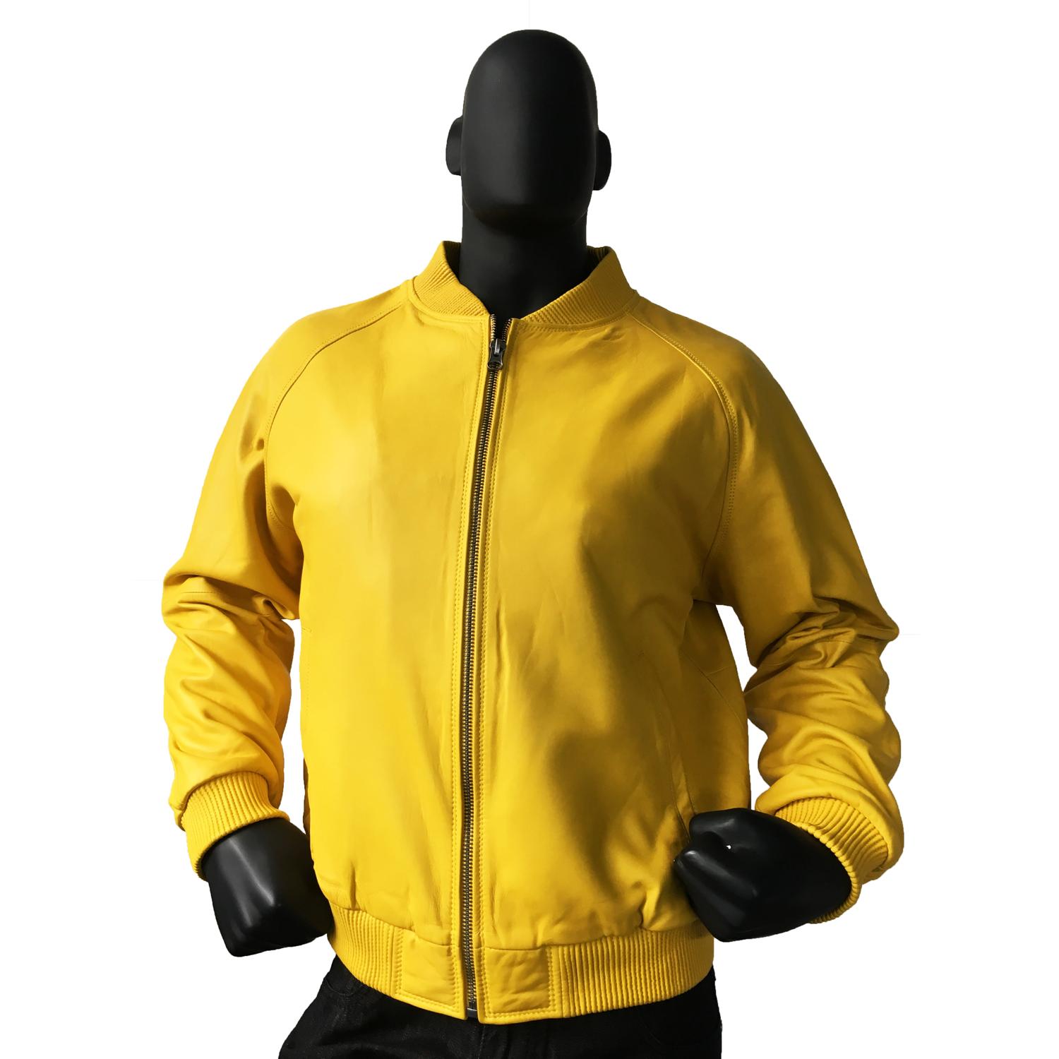 Men's Yellow Varsity Baseball Bomber Jacket - GBNY