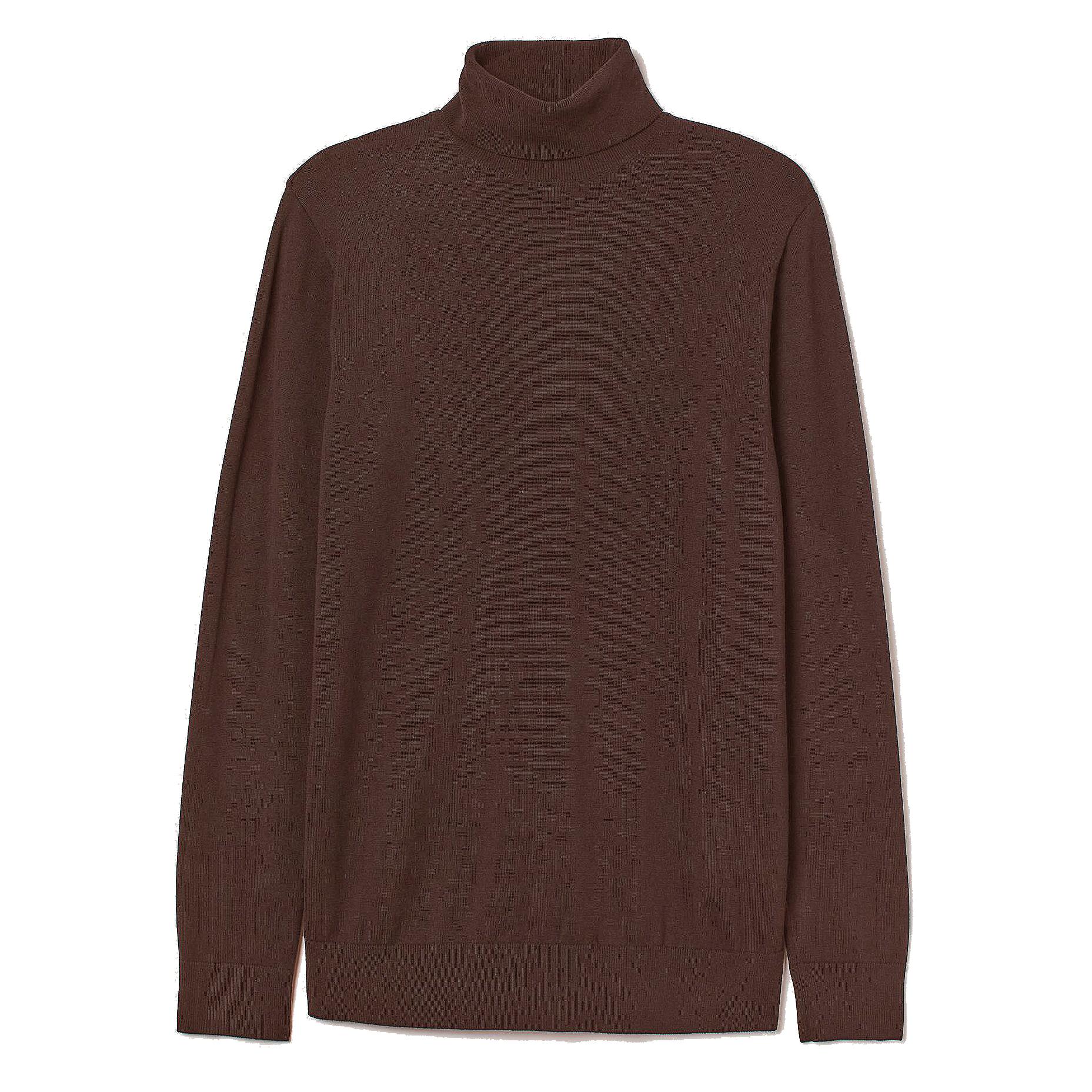 Bagazio Brown Turtle Neck Long-Sleeved Sweater Shirt BM1279