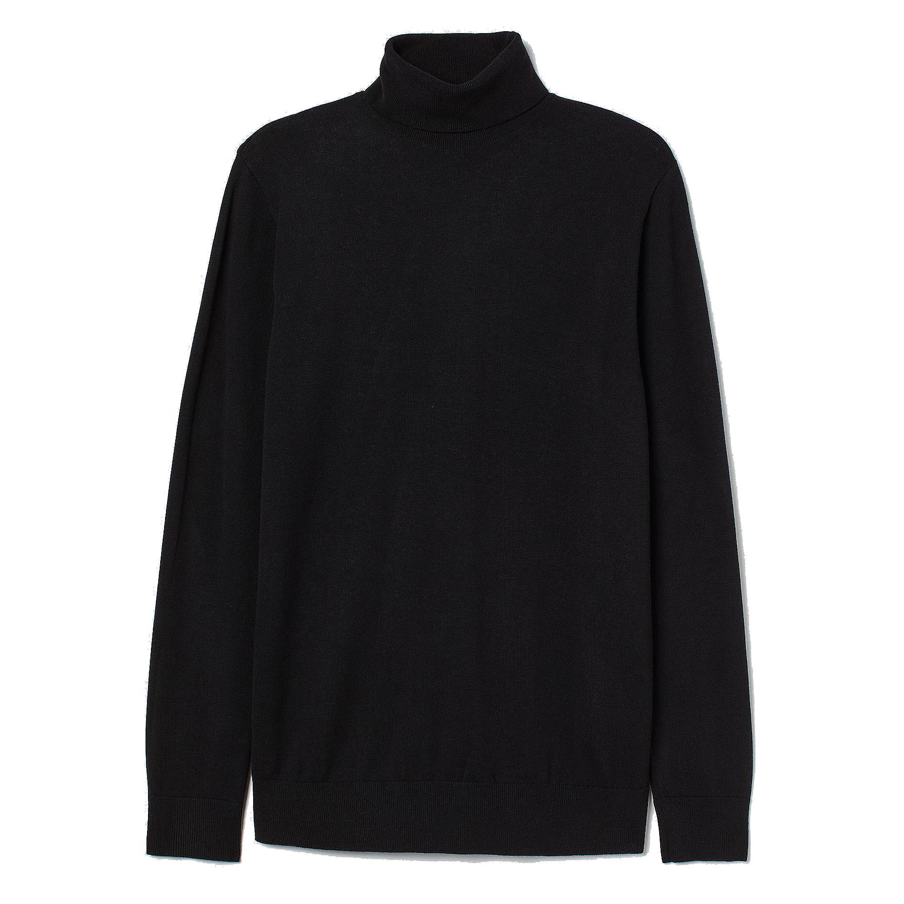 Bagazio Black Modern Fit Turtleneck Sweater For Men | Upscale Menswear