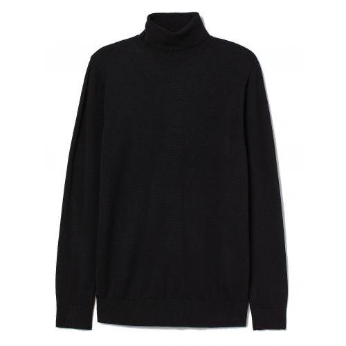Bagazio Black Modern Fit Modern Fit Turtleneck Sweater Shirt BM2102