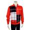 Bagazio Red / Black / White Sectional Design Quarter Zip Pullover Sweater BM2079