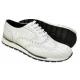 Duca "Barietta" White Alligator Print Italian Calfskin Bubble Soled Sneakers