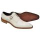 Duca 2030 White Italian Calfskin Criss-Cross Double Monk Strap Shoes
