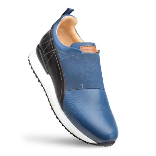 Mezlan "ELASTIC" Blue / Black Genuine Calfskin Slip On Sneaker.