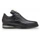 Belvedere "LUPO" Black Ostrich Bubble Soled Sneakers With Eyes 33624.