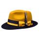 Bruno Capelo Navy / Camel Australian Wool Fedora Dress Hat CA-346