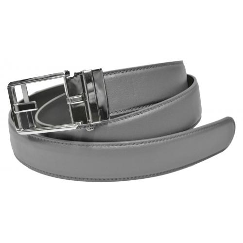 Serpi Grey Genuine European Calfskin Leather Adjustable Track Belt R1
