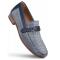 Mezlan "R7330" Blue Genuine Leather Ornament Moccasin Loafe Shoes.