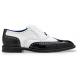 Belvedere "Franco" Black / White Genuine Alligator / Italian Leather Wingtip Shoes.