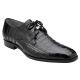 Belvedere "Umberto" Black Genuine Crocodile Derby Oxford Shoes.