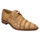 Belvedere "Rome" Camel Genuine Sanded Alligator Derby Oxford Shoes.