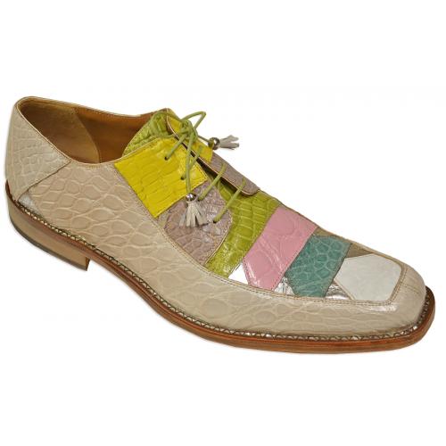 Mauri "2636" All Over Genuine Alligator Natural / Lime / Taste of Berry / Powder Blue Shoes.