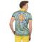 Barabas Aqua / Gold / Multi Color Satin Medusa Short Sleeve Polo Shirt PSP2033