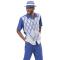 Montique Royal Blue / Silver Diamond Design Short Sleeve Outfit 2206