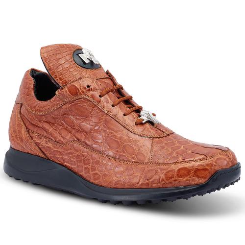 Mauri 8900/2 Bloodshed Cognac Genuine Alligator Casual Sneakers.