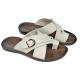 Faranzi White Buckled Vegan Leather Casual Slide Sandals FR420279
