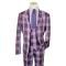 Cielo Purple / Lavender / Gold Lurex Plaid Slim Fit Vested Suit BPV3596