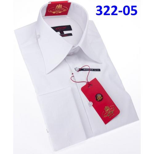 Axxess White Cotton Modern Fit Dress Shirt With Button Cuff 322-05.