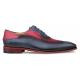 Mezlan "S20322" Blue/Burgundy Genuine Calf-Skin Leather Hand-Stained Two-Tone Oxford Shoes.