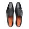 Mezlan "S20466" Black Genuine Calf-Skin Leather / Deerskin Hand-Stained Venetian Slip-On Dress Shoes.