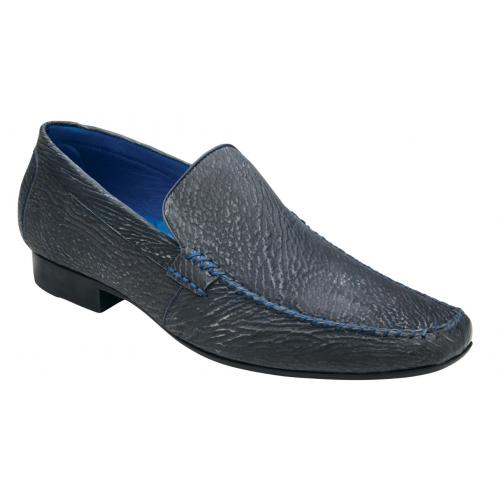 Belvedere "Matteo" Blue Genuine Shark Dress Loafer Shoes.