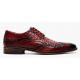 Stacy Adams "Gennaro" Red Leather Ostrich Print Wingtip Derby Shoes 25537-600